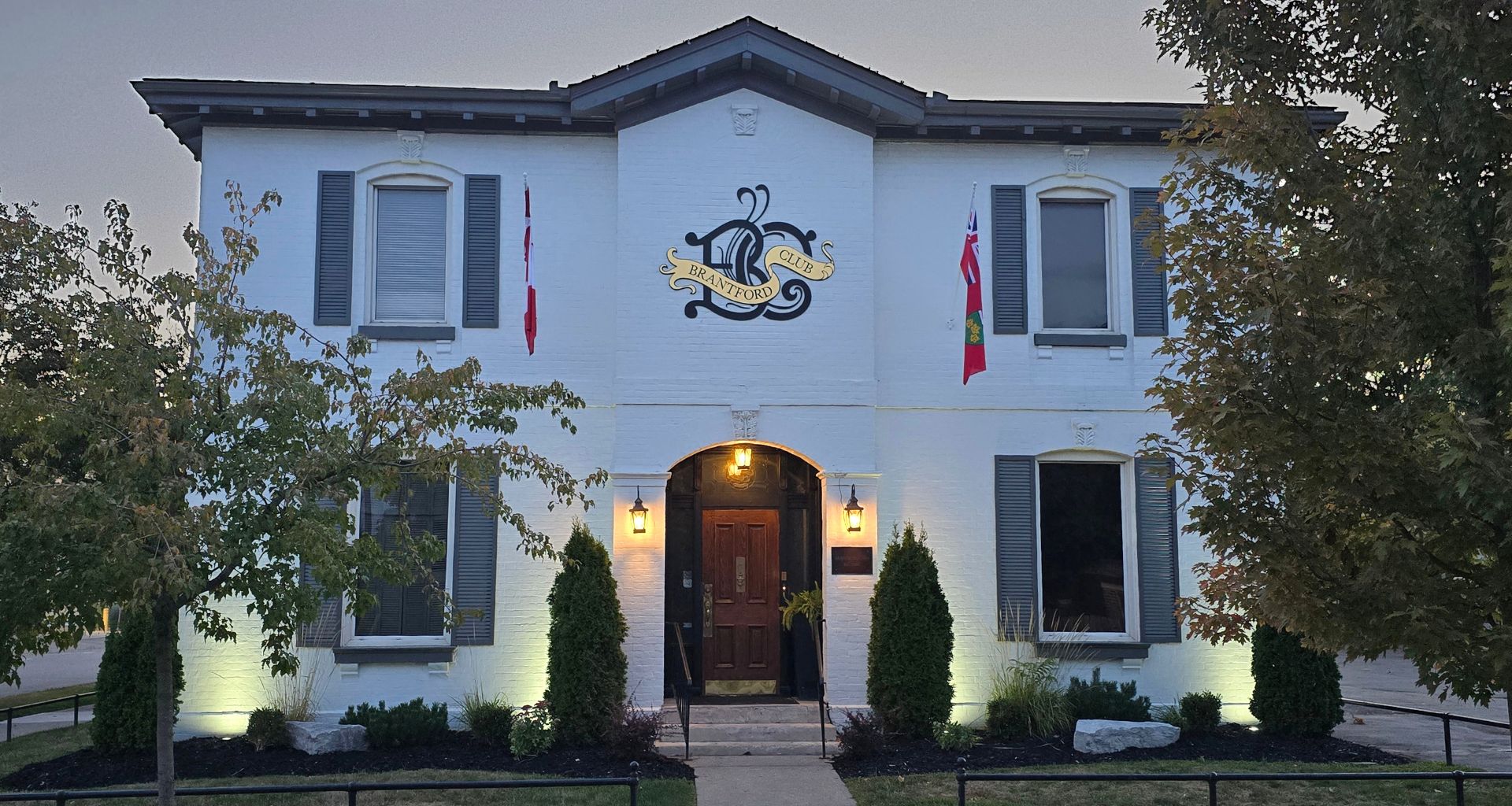 The Brantford Club historic clubhouse exterior on George Street in Brantford